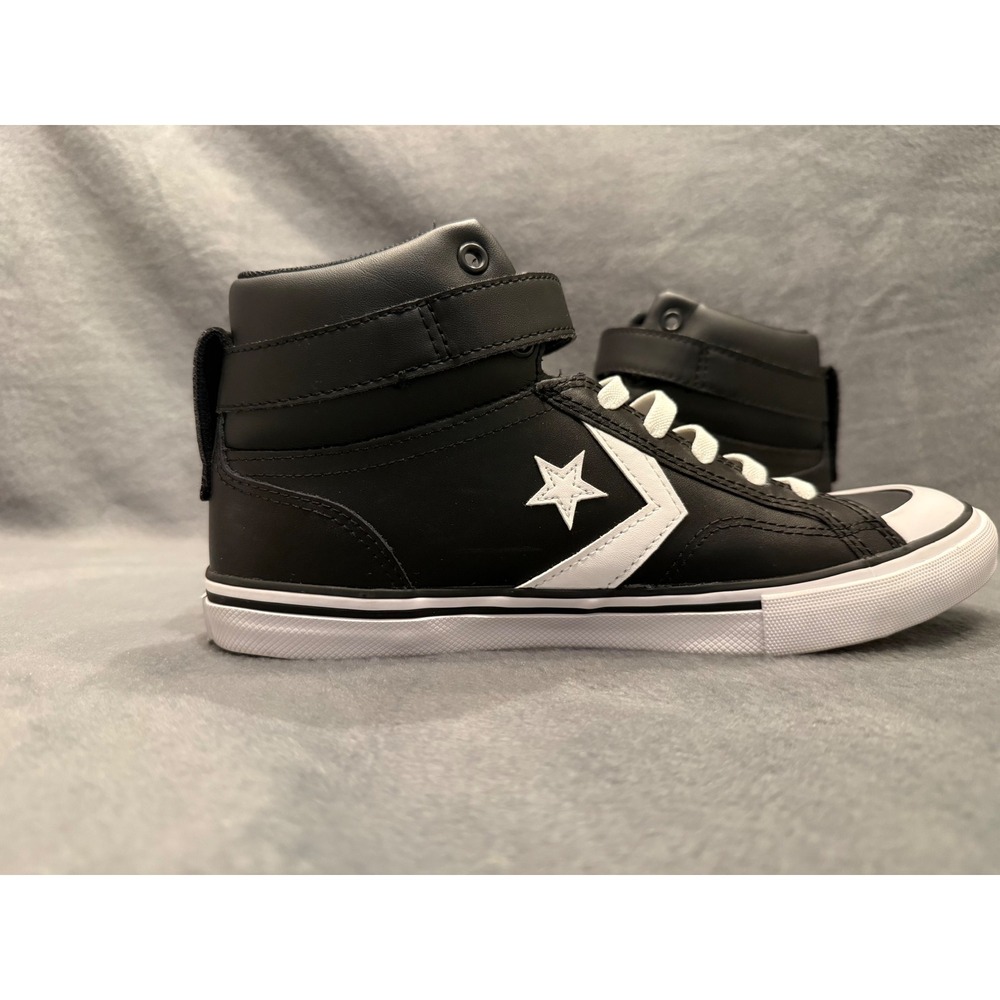 Converse Pro Blaze Strap Hi Black White Leather Youth Size 6 High Top